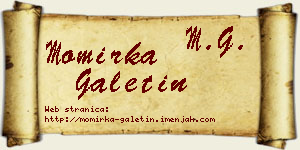 Momirka Galetin vizit kartica